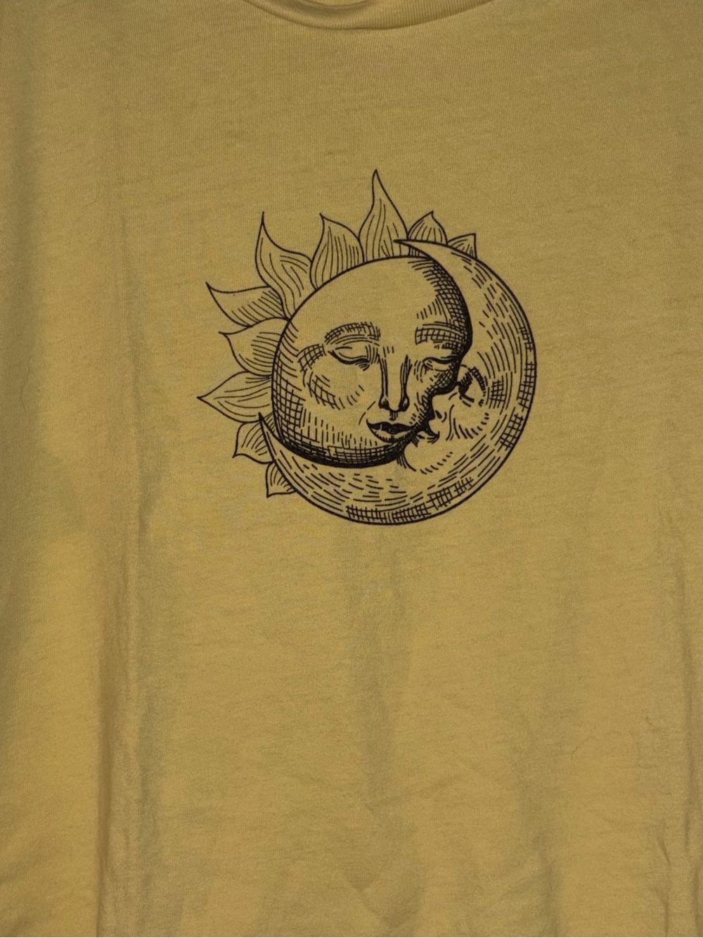 Garage Yellow Short Sleeve Tee with Sun & Moon Graphic